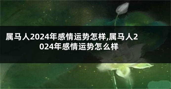 属马人2024年感情运势怎样,属马人2024年感情运势怎么样