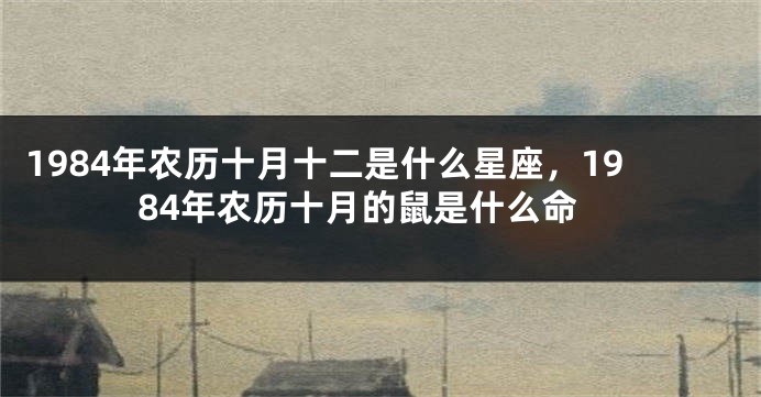 1984年农历十月十二是什么星座，1984年农历十月的鼠是什么命
