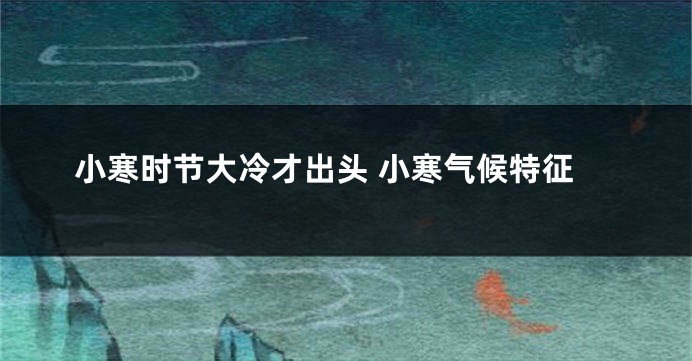 小寒时节大冷才出头 小寒气候特征