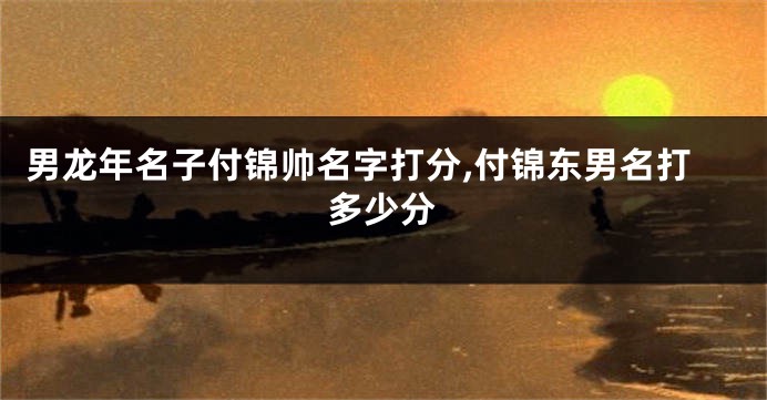 男龙年名子付锦帅名字打分,付锦东男名打多少分