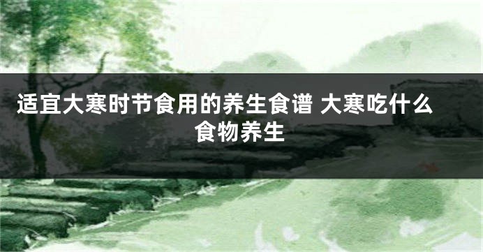 适宜大寒时节食用的养生食谱 大寒吃什么食物养生