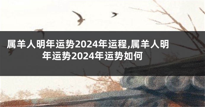 属羊人明年运势2024年运程,属羊人明年运势2024年运势如何