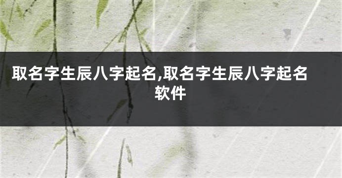 取名字生辰八字起名,取名字生辰八字起名软件