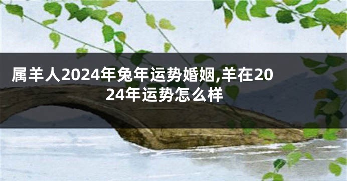 属羊人2024年兔年运势婚姻,羊在2024年运势怎么样
