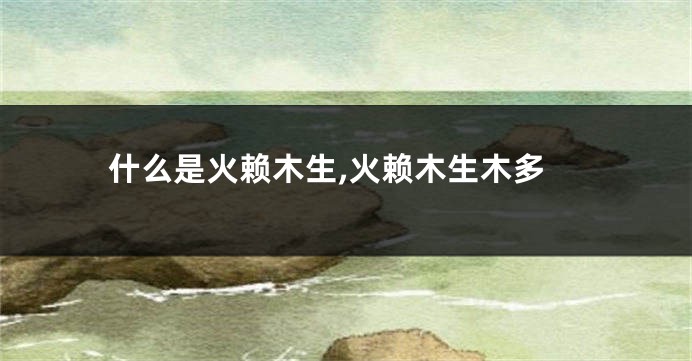什么是火赖木生,火赖木生木多