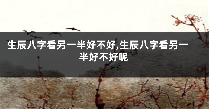 生辰八字看另一半好不好,生辰八字看另一半好不好呢