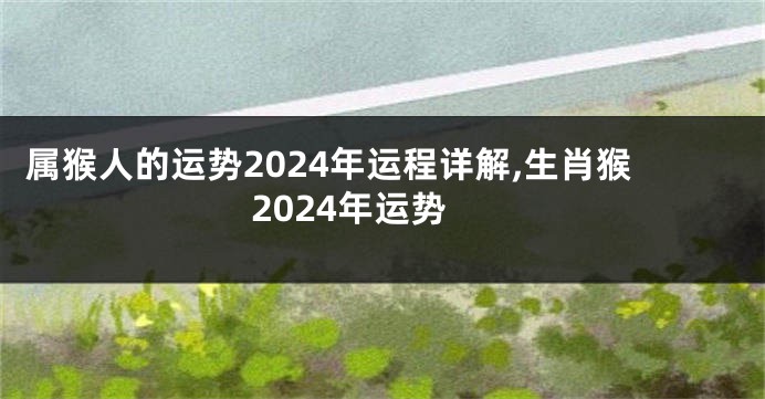 属猴人的运势2024年运程详解,生肖猴2024年运势