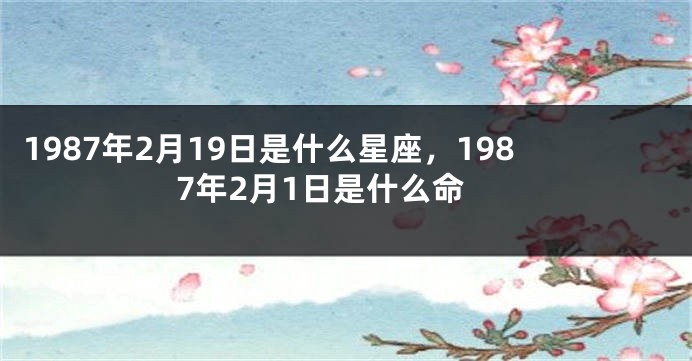 1987年2月19日是什么星座，1987年2月1日是什么命