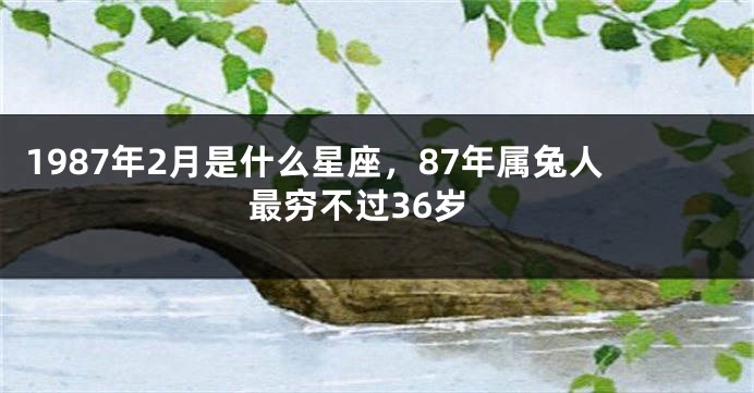 1987年2月是什么星座，87年属兔人最穷不过36岁