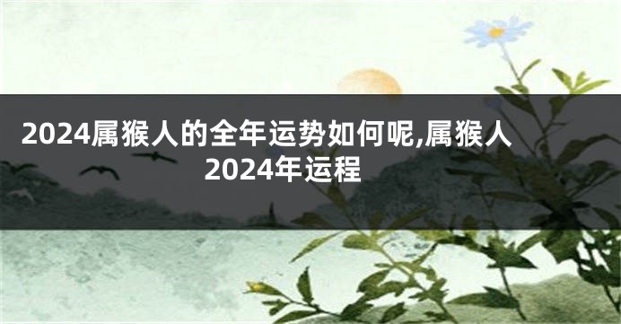 2024属猴人的全年运势如何呢,属猴人2024年运程