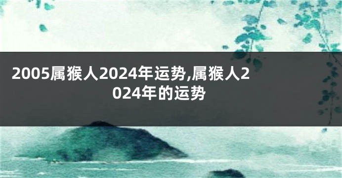 2005属猴人2024年运势,属猴人2024年的运势