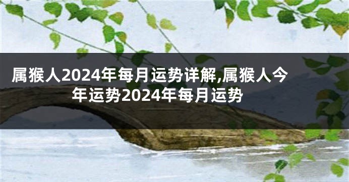 属猴人2024年每月运势详解,属猴人今年运势2024年每月运势