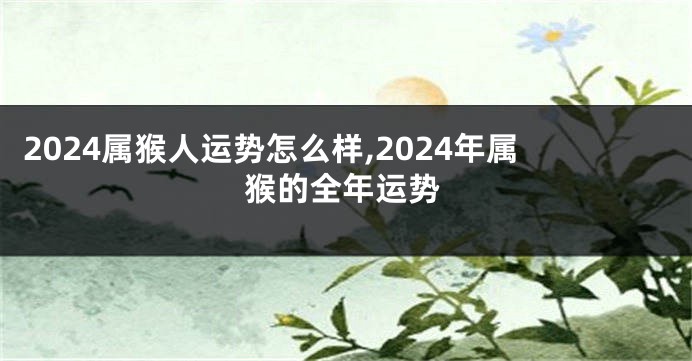 2024属猴人运势怎么样,2024年属猴的全年运势