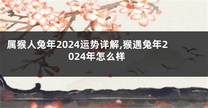 属猴人兔年2024运势详解,猴遇兔年2024年怎么样