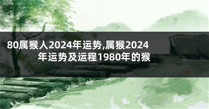 80属猴人2024年运势,属猴2024年运势及运程1980年的猴