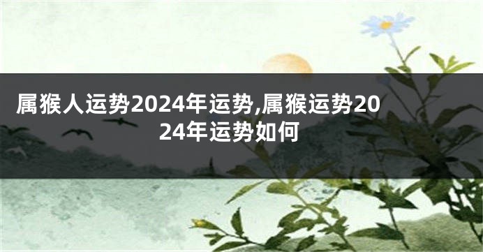 属猴人运势2024年运势,属猴运势2024年运势如何
