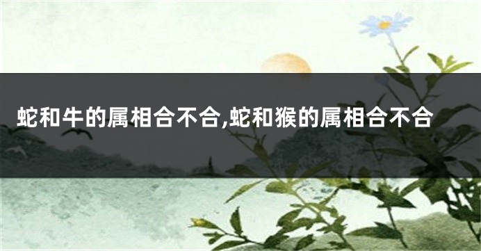 蛇和牛的属相合不合,蛇和猴的属相合不合
