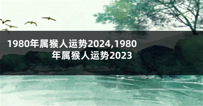 1980年属猴人运势2024,1980年属猴人运势2023