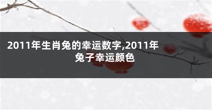 2011年生肖兔的幸运数字,2011年兔子幸运颜色