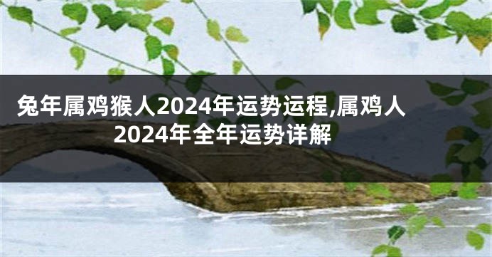 兔年属鸡猴人2024年运势运程,属鸡人2024年全年运势详解