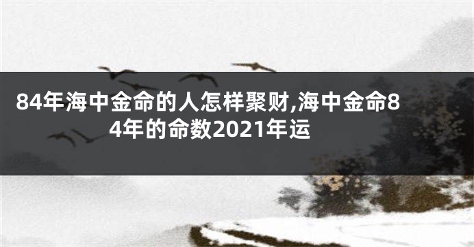 84年海中金命的人怎样聚财,海中金命84年的命数2021年运