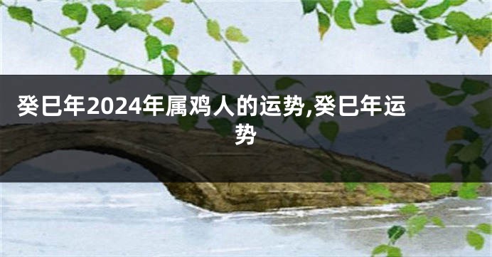 癸巳年2024年属鸡人的运势,癸巳年运势