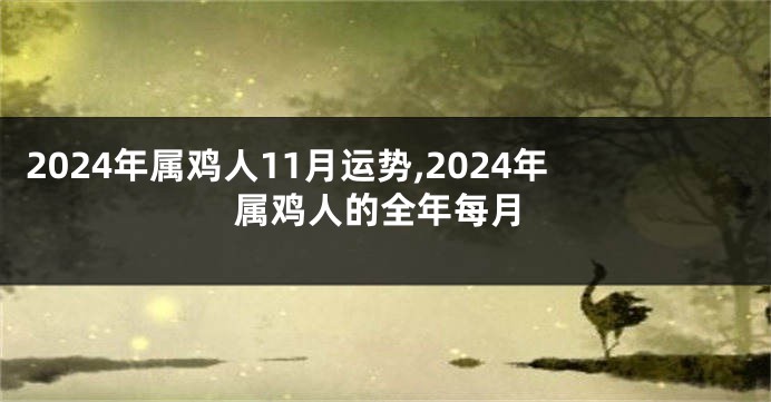 2024年属鸡人11月运势,2024年属鸡人的全年每月