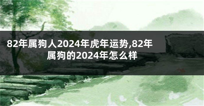 82年属狗人2024年虎年运势,82年属狗的2024年怎么样