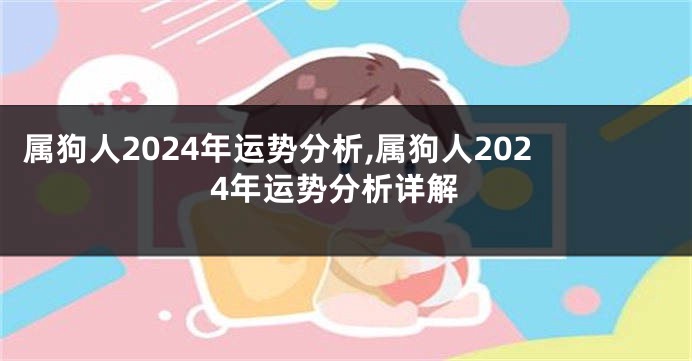 属狗人2024年运势分析,属狗人2024年运势分析详解