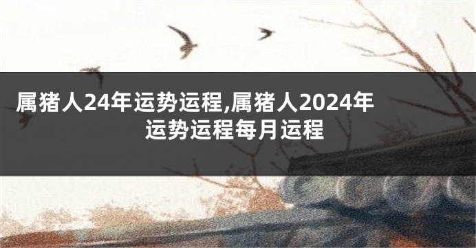 属猪人24年运势运程,属猪人2024年运势运程每月运程