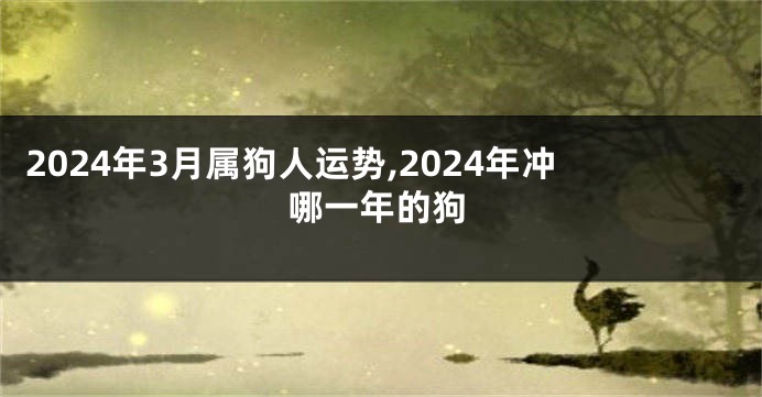 2024年3月属狗人运势,2024年冲哪一年的狗