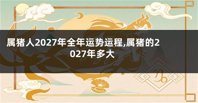属猪人2027年全年运势运程,属猪的2027年多大