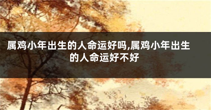 属鸡小年出生的人命运好吗,属鸡小年出生的人命运好不好