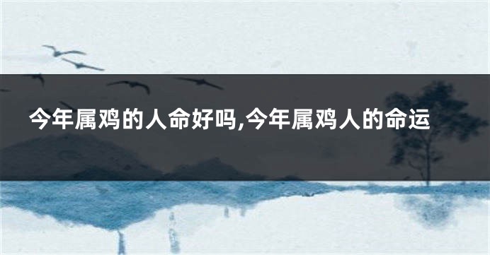 今年属鸡的人命好吗,今年属鸡人的命运