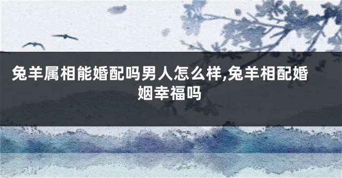 兔羊属相能婚配吗男人怎么样,兔羊相配婚姻幸福吗