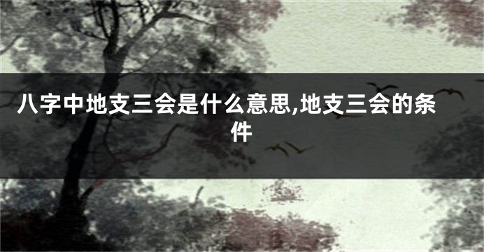 八字中地支三会是什么意思,地支三会的条件