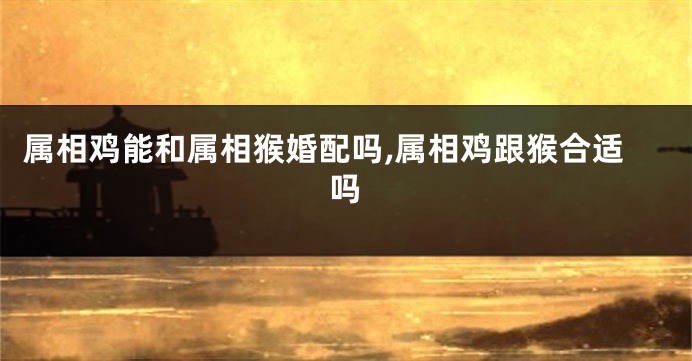 属相鸡能和属相猴婚配吗,属相鸡跟猴合适吗