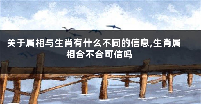关于属相与生肖有什么不同的信息,生肖属相合不合可信吗