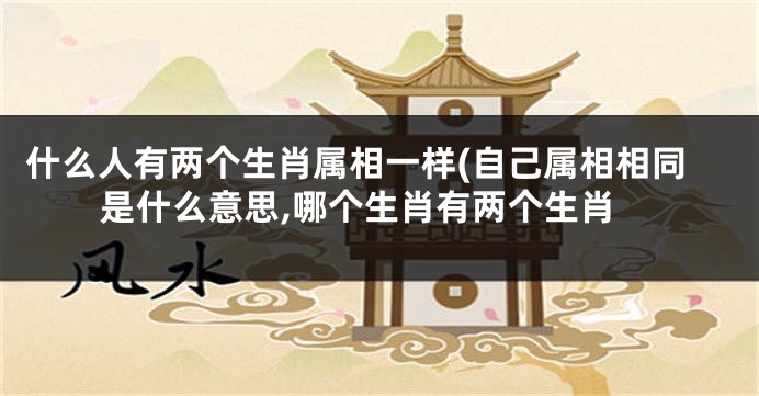 什么人有两个生肖属相一样(自己属相相同是什么意思,哪个生肖有两个生肖
