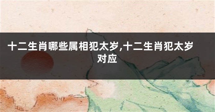 十二生肖哪些属相犯太岁,十二生肖犯太岁对应