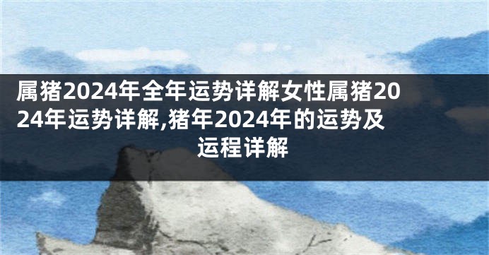 属猪2024年全年运势详解女性属猪2024年运势详解,猪年2024年的运势及运程详解
