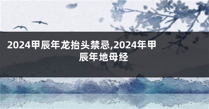 2024甲辰年龙抬头禁忌,2024年甲辰年地母经
