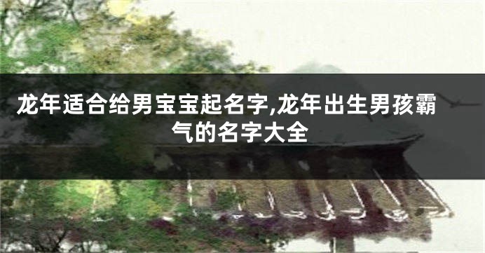 龙年适合给男宝宝起名字,龙年出生男孩霸气的名字大全
