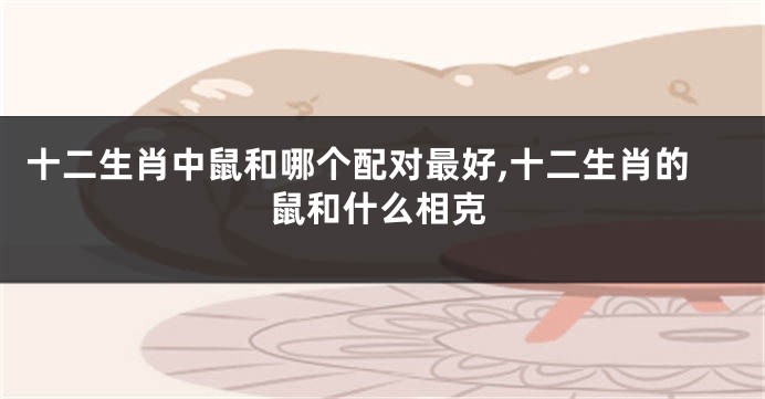 十二生肖中鼠和哪个配对最好,十二生肖的鼠和什么相克