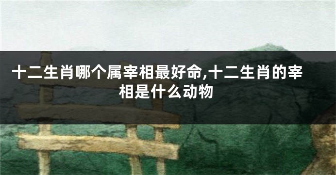 十二生肖哪个属宰相最好命,十二生肖的宰相是什么动物