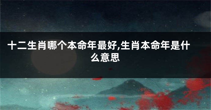 十二生肖哪个本命年最好,生肖本命年是什么意思