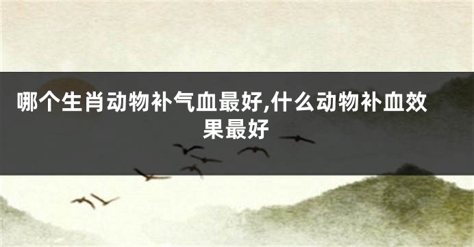 哪个生肖动物补气血最好,什么动物补血效果最好