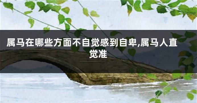 属马在哪些方面不自觉感到自卑,属马人直觉准