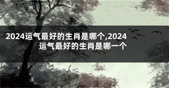 2024运气最好的生肖是哪个,2024运气最好的生肖是哪一个