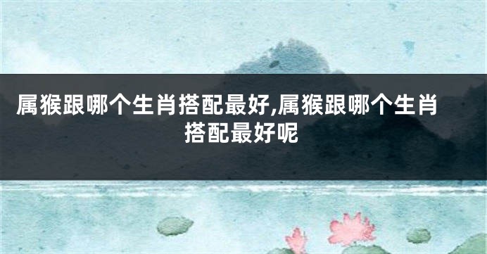 属猴跟哪个生肖搭配最好,属猴跟哪个生肖搭配最好呢
